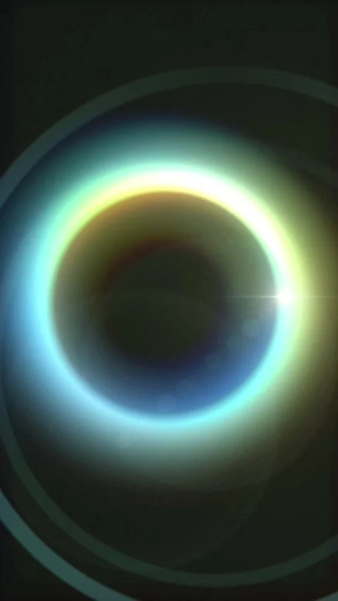 Futuristic Rainbow Corona Ring Light Stock Footage 340453687