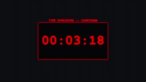Futuristic Rainbow Prism Countdown Digital Led Clock Background Loop for Vide Stock Footage 340376132