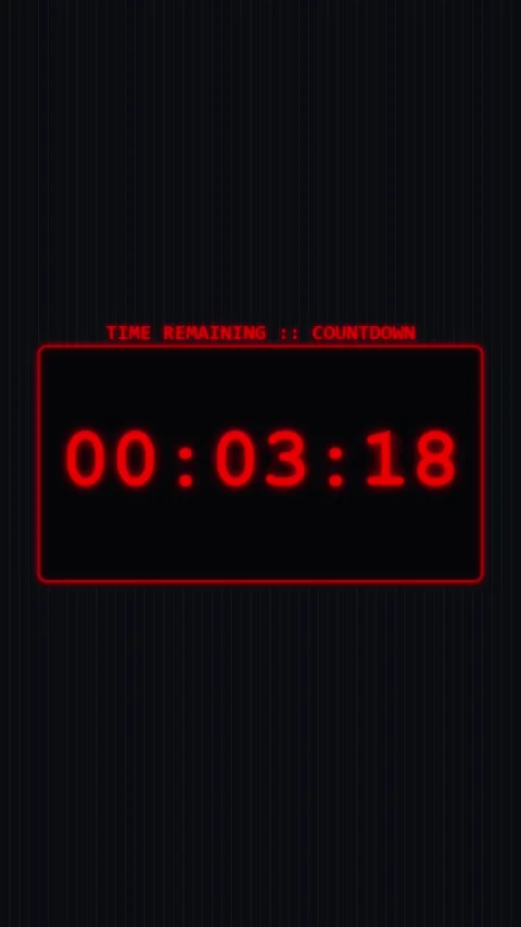 Futuristic Rainbow Prism Countdown Digital Led Clock Background Loop for Vide Stock Footage 340376134