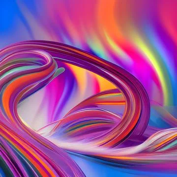 Futuristic random image background, colourful cloud smoke abstract line desig Stock Illustration