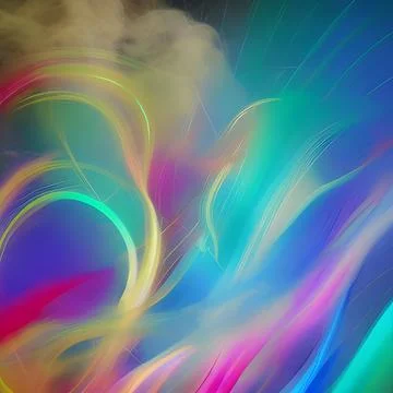 Futuristic random image background, colourful cloud smoke abstract line desig Stock Illustration