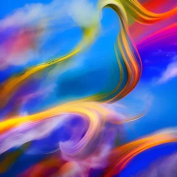 Futuristic random image background, colourful cloud smoke abstract line desig Stock Illustration