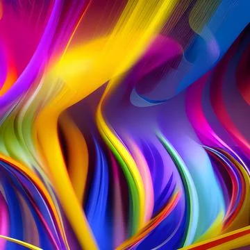 Futuristic random image background, colourful cloud smoke abstract line desig Stock Illustration