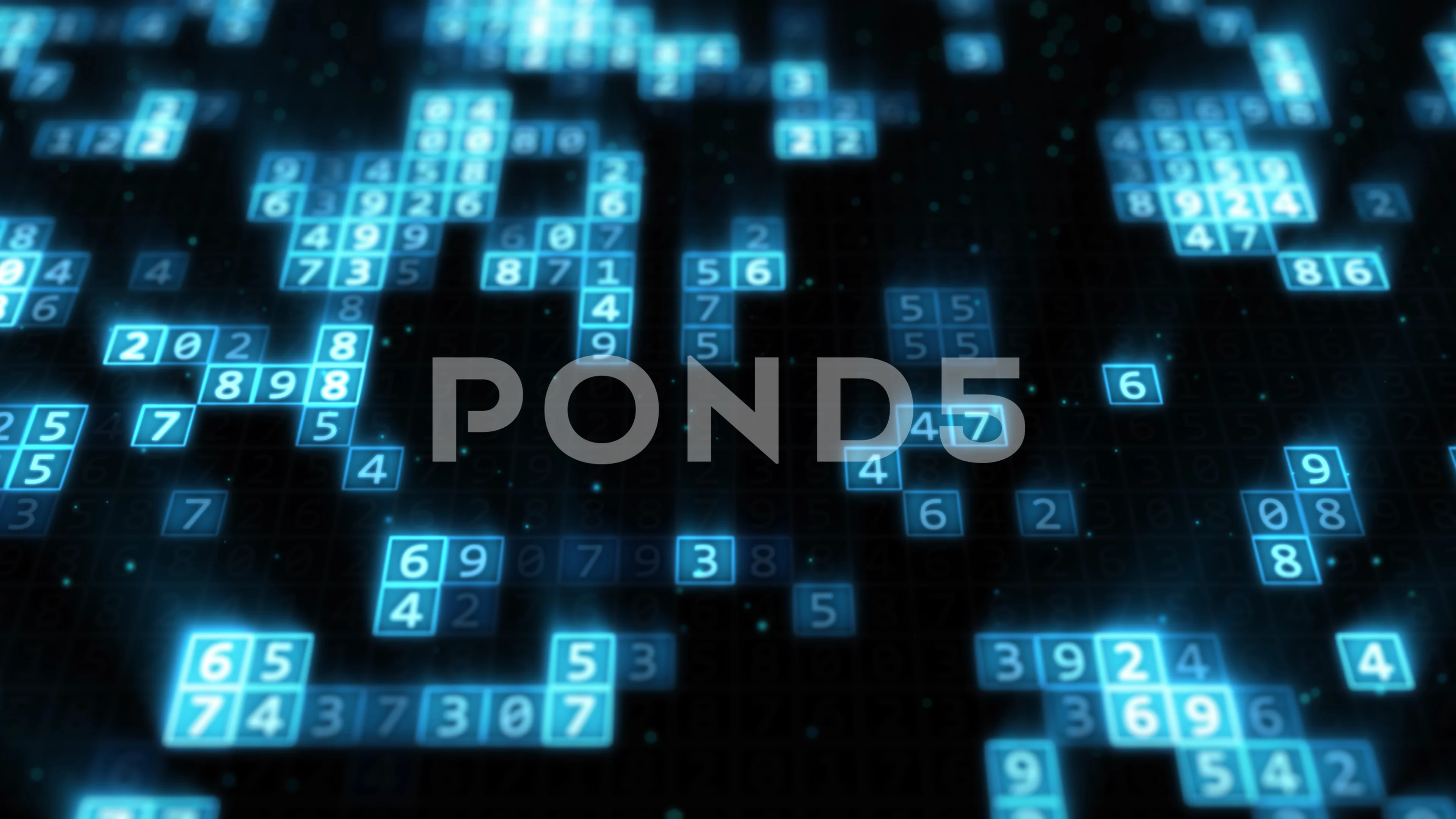 Futuristic Random Number Memory Grid Til... | Stock Video | Pond5