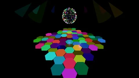 Futuristic rave visual "Disco Hive" with a rotating disco ball (Seamless loop). Video stock 334995694