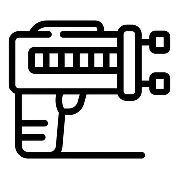 Futuristic ray gun pixel perfect rgb color icon showing powerful weapon Stock Illustration
