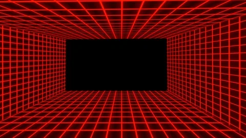 Futuristic Red 3D Flight Tunnel Animation with Neon lights. Vidéo 116314935