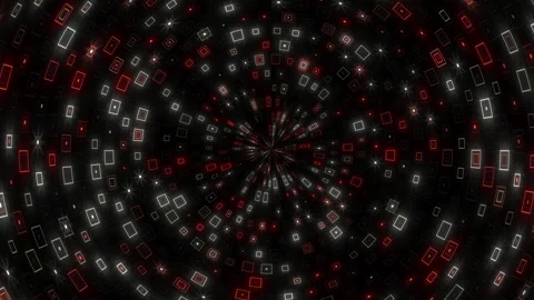 Futuristic red and black square spiral artwork Stock-Footage 311751407