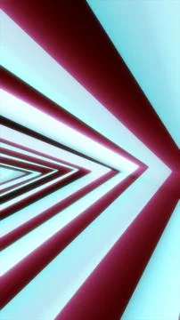 Futuristic red and cyan chevron tunnel with glowing lines and strong perspe.. 스톡 일러스트