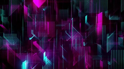 Futuristic Red Blue Shiny Digital Technology Diagonal Vertical Dotted Lines Flat Stock Footage 231933782