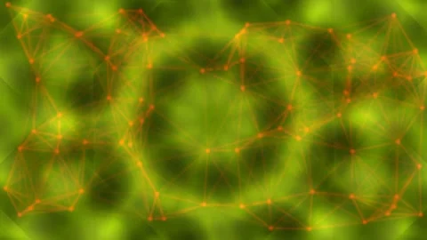 Futuristic red data network technology visualization with glowing connections Stock Footage 339500192