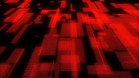 Futuristic red digital animated background. Abstract noise mosaic animation.. Stock-Illustration