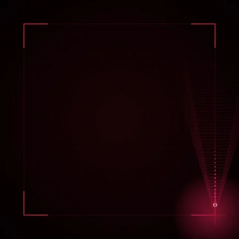 Futuristic Red Digital HUD Interface with Geometric Grid and Target Reticle Stock Footage 347811457