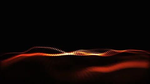 Futuristic Red Digital Wave Particles Flowing Stock Footage 161134628