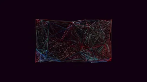 Futuristic red geometric data network connection pattern, digital web overl.. Stock Footage 337162783