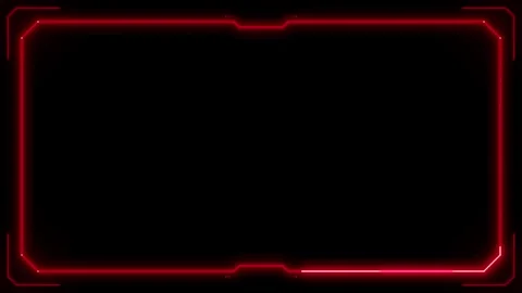 Futuristic red glowing digital interface frame with circuit board on black .. 動画素材 334945295