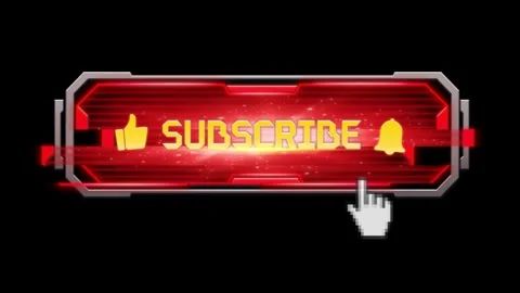 Futuristic red glowing subscribe buttons set with interactive cursor click Stock Footage 340941483