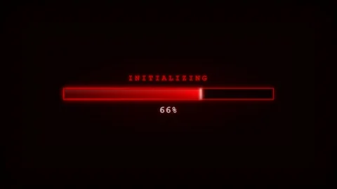 Futuristic Red Loading Bar with Percentage Counter Animation. Stock Footage 332948954