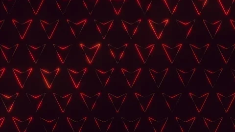 Futuristic red neon arrow pattern background with glowing geometric shapes 스톡 동영상 334140388