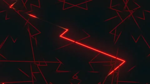 Futuristic red neon laser lines on dark abstract background for tech footage Stock Footage 334140558