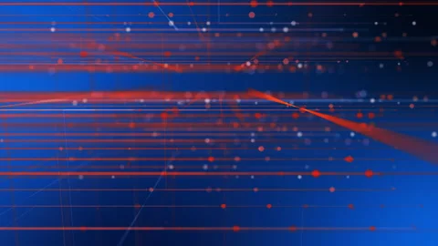 Futuristic red orange light line small particle run, abstract background. Stock Footage 140208675