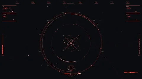 Futuristic red sci-fi HUD interface with tactical telemetry and circular da.. Stock Footage 334093850