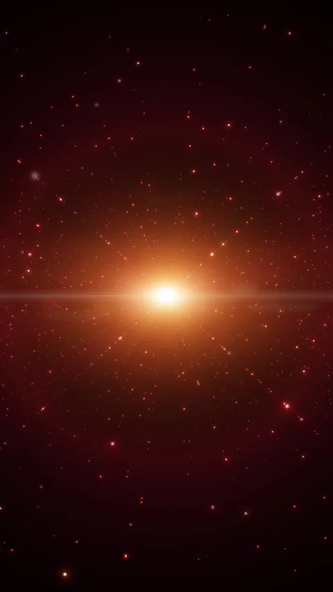 Futuristic red space light with star and dots slow motion Vídeo Stock 341898070