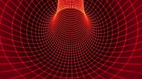 Futuristic Red Tunnel Flight Animation with Neon lights. 4K 60fps VJ loop. .. Stock Footage 317451044