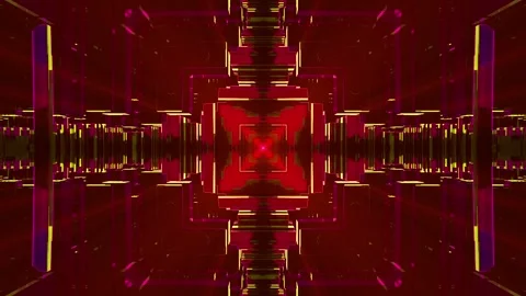 Futuristic Red Tunnel. Vj Loop Видео 142575366