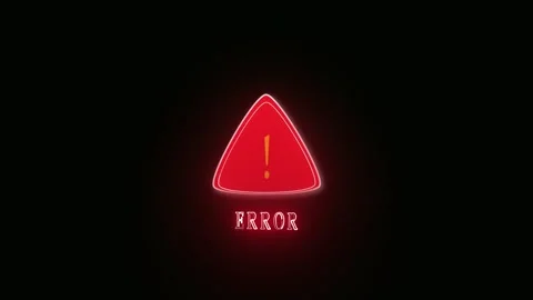 Futuristic red warning icon featuring exclamation mark and digital ERROR me.. Stock Footage 321451356