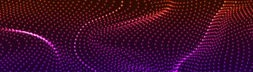 Futuristic refracted dotted lines waves abstract banner Stock Illustration