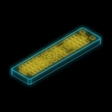 Futuristic remote control glowing on black background Stock Illustration