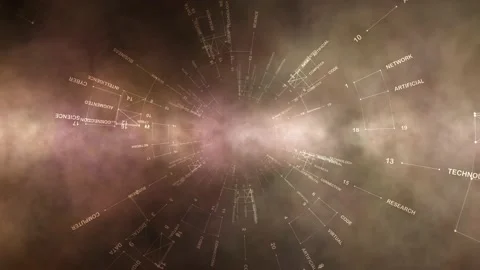 Futuristic research technology word cloud background Stock Footage 229486856