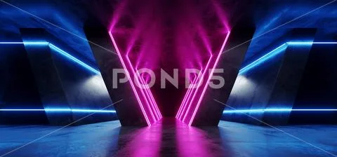 Futuristic Retro Neon Dance Stage Show Fashion Alien Sci Fi Modern Dark Grun Stock Illustration