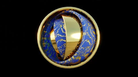 Futuristic rings an object of complex geometry transforms in space, a loop Stock Footage 171061459