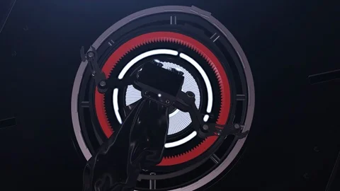 Futuristic Robot 3D. Inside Spaceship. Stock Footage 109564268