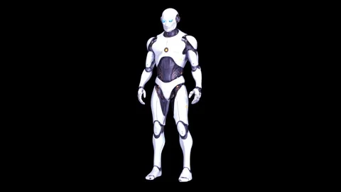 Futuristic Robot with Advanced Design and Technology in Minimalistic Setting Stock Footage 339054761