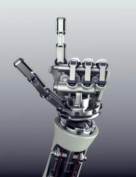 Futuristic robot arm with hand gesture Stock Illustration