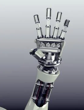 Futuristic robot arm with hand gesture Stock Illustration