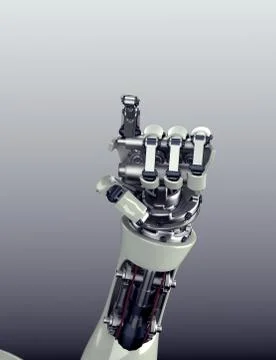 Futuristic robot arm with hand gesture Stock Illustration