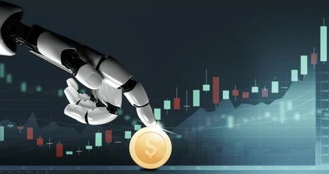 Futuristic robot artificial intelligence concept. 3D illustration. Illustrazione stock