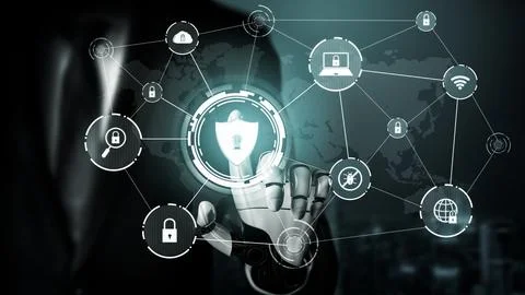 Futuristic robot artificial intelligence concept. 3D illustration. Stock Illustration