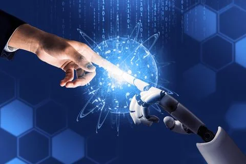 Futuristic robot artificial intelligence concept. 3D illustration. 스톡 일러스트