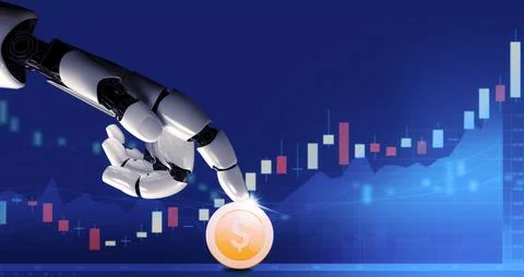 Futuristic robot artificial intelligence concept. 3D illustration. Illustrazione stock