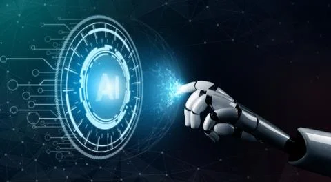 Futuristic robot artificial intelligence concept. Foto stock