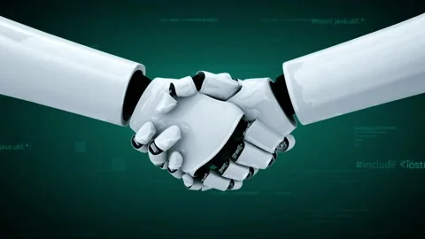 Futuristic robot artificial intelligence huminoid AI programming coding Stock Footage 234682258