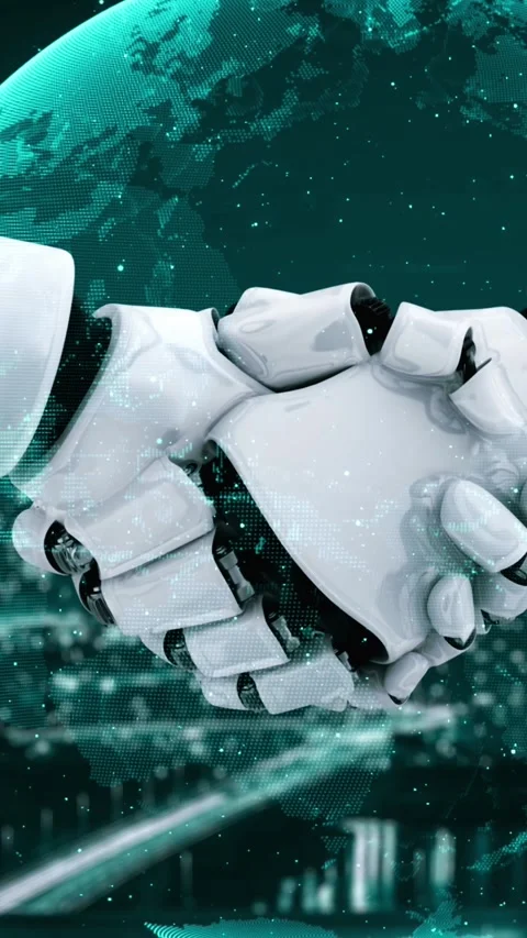 Futuristic robot artificial intelligence huminoid AI programming coding Stock Footage 292469915