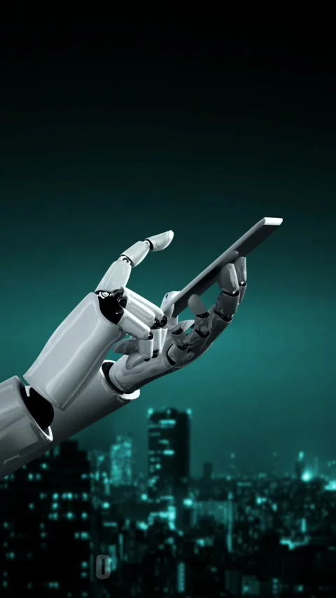 Futuristic robot artificial intelligence huminoid AI programming coding Stock Footage 293351232