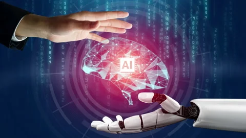 Futuristic robot artificial intelligence revolutionary AI technology concept Stock Footage 181109590