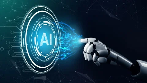 Futuristic robot artificial intelligence revolutionary AI technology concept Stock Footage 199909564